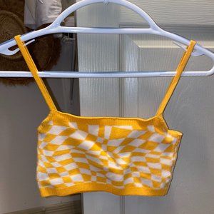Gold checkered small strappy top